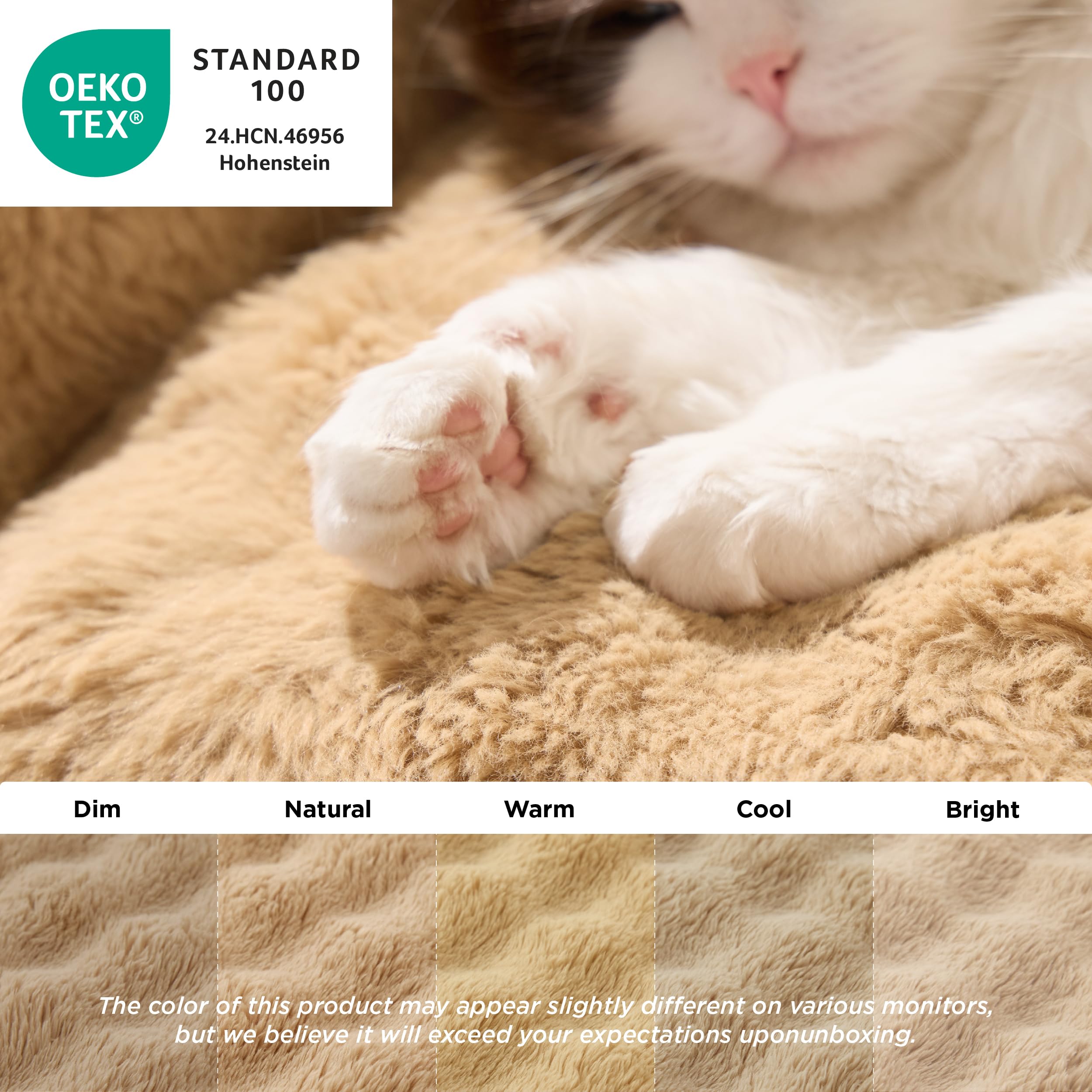 LE SURE Cat Bed bolster detail 3-sided provides head and neck support.