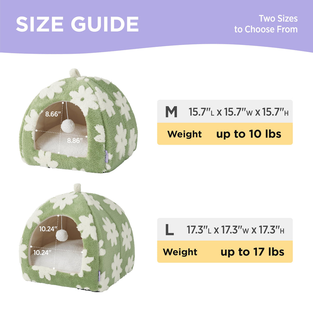 LE SURE cat bed dangling toy adds playful entertainment at the entrance.