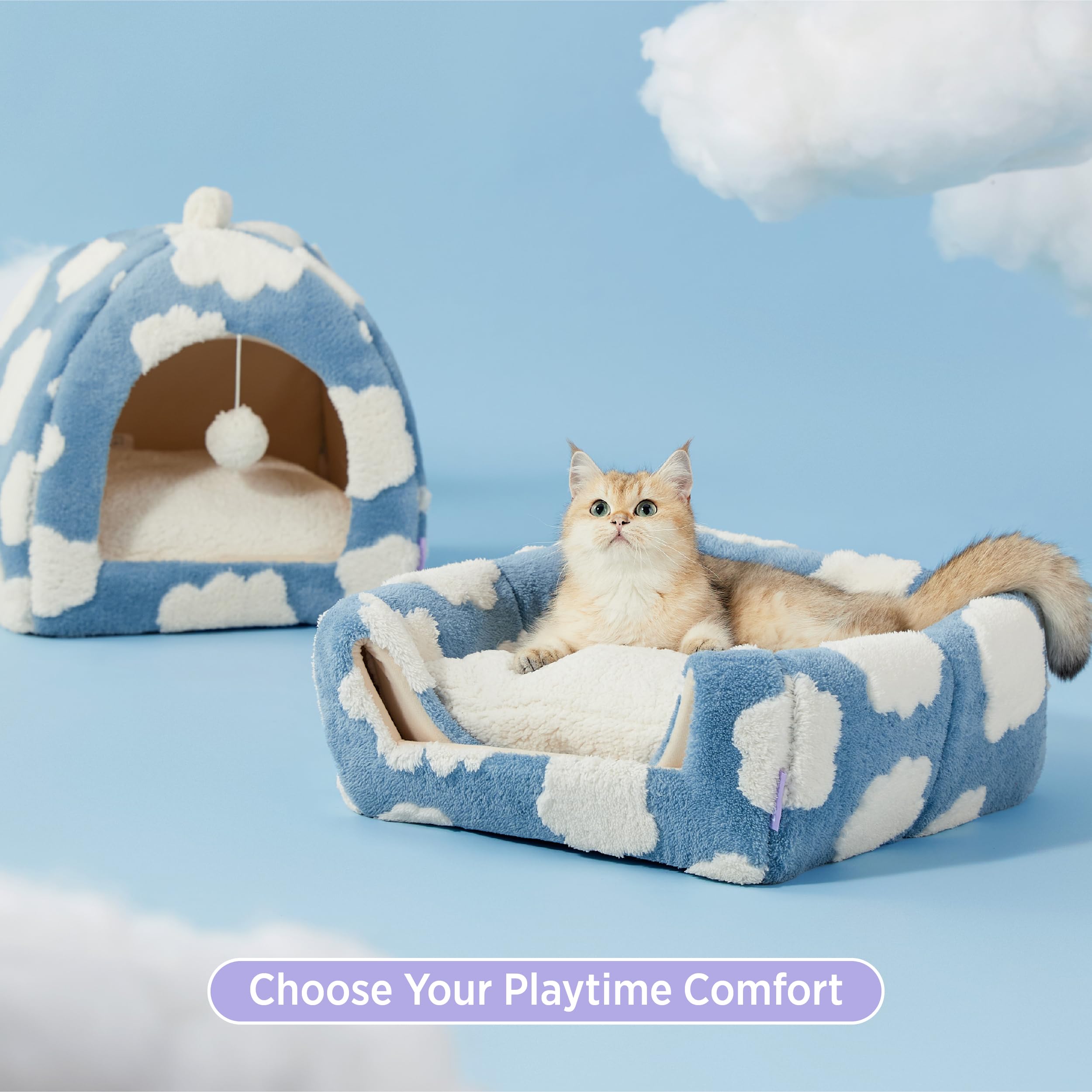 LE SURE Lesure cat bed removable-washable cushion for quick cleanups after playful days.