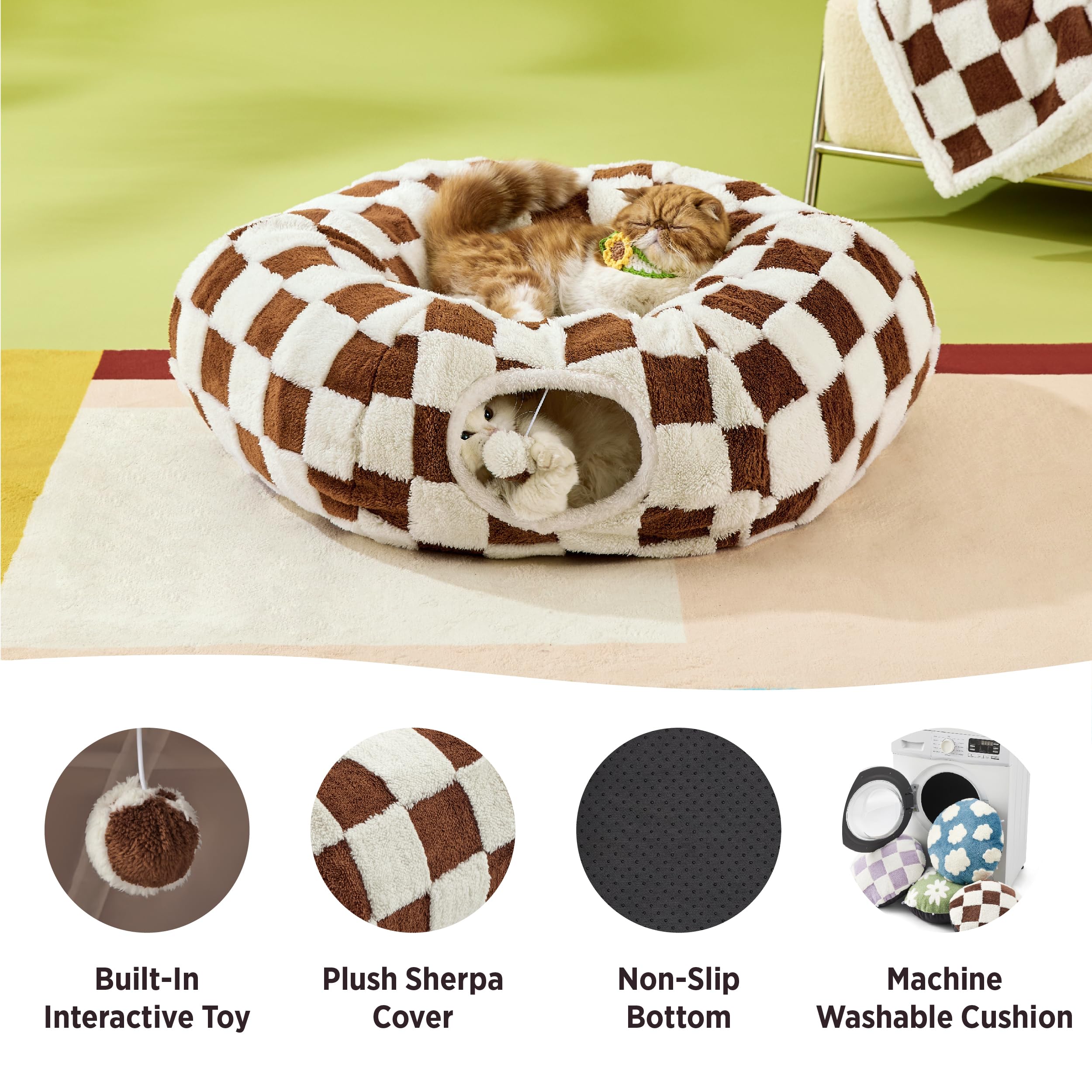 LE SURE Lesure cat tunnel bed circle shape for versatile play.