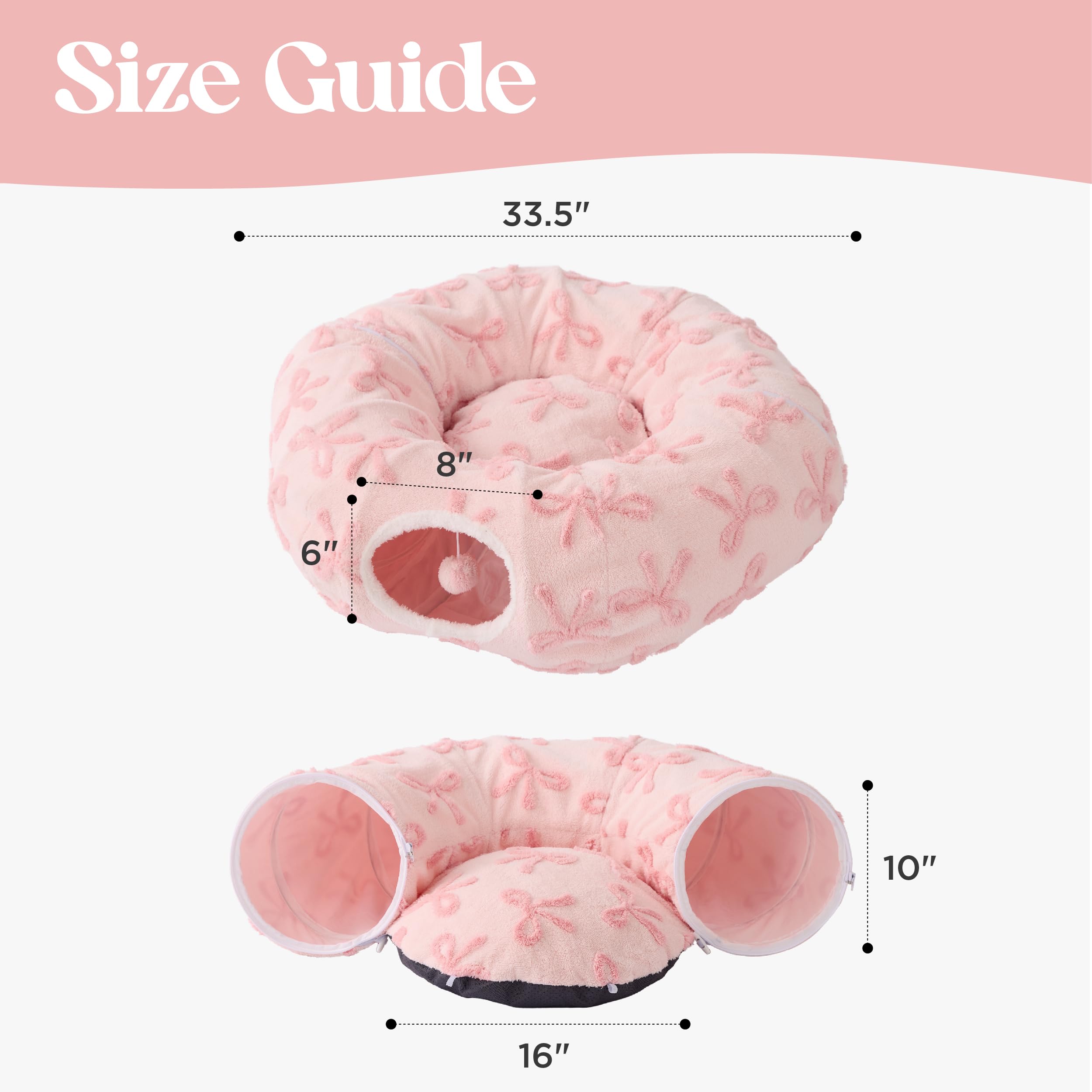 LE SURE cat tunnel bed inner cushion is machine washable for easy cleaning.