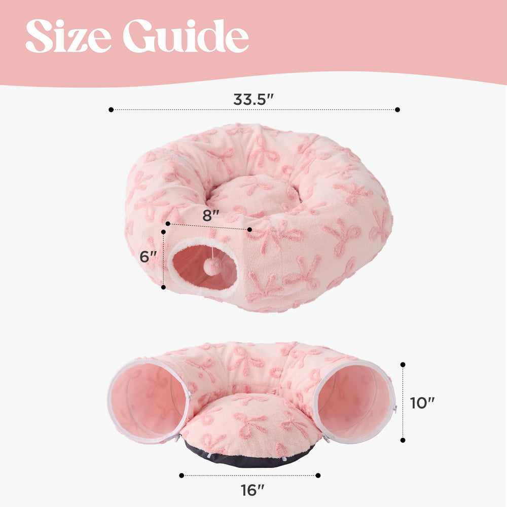 LE SURE cat tunnel bed inner cushion is machine washable for easy cleaning.