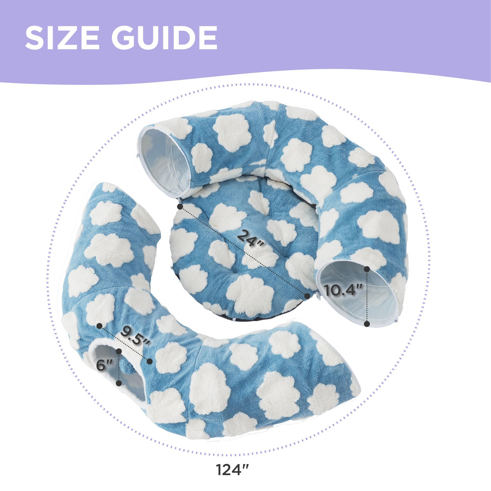 Lesure cat tunnel bed machine washable cushion emphasizes simple refresh and durability.