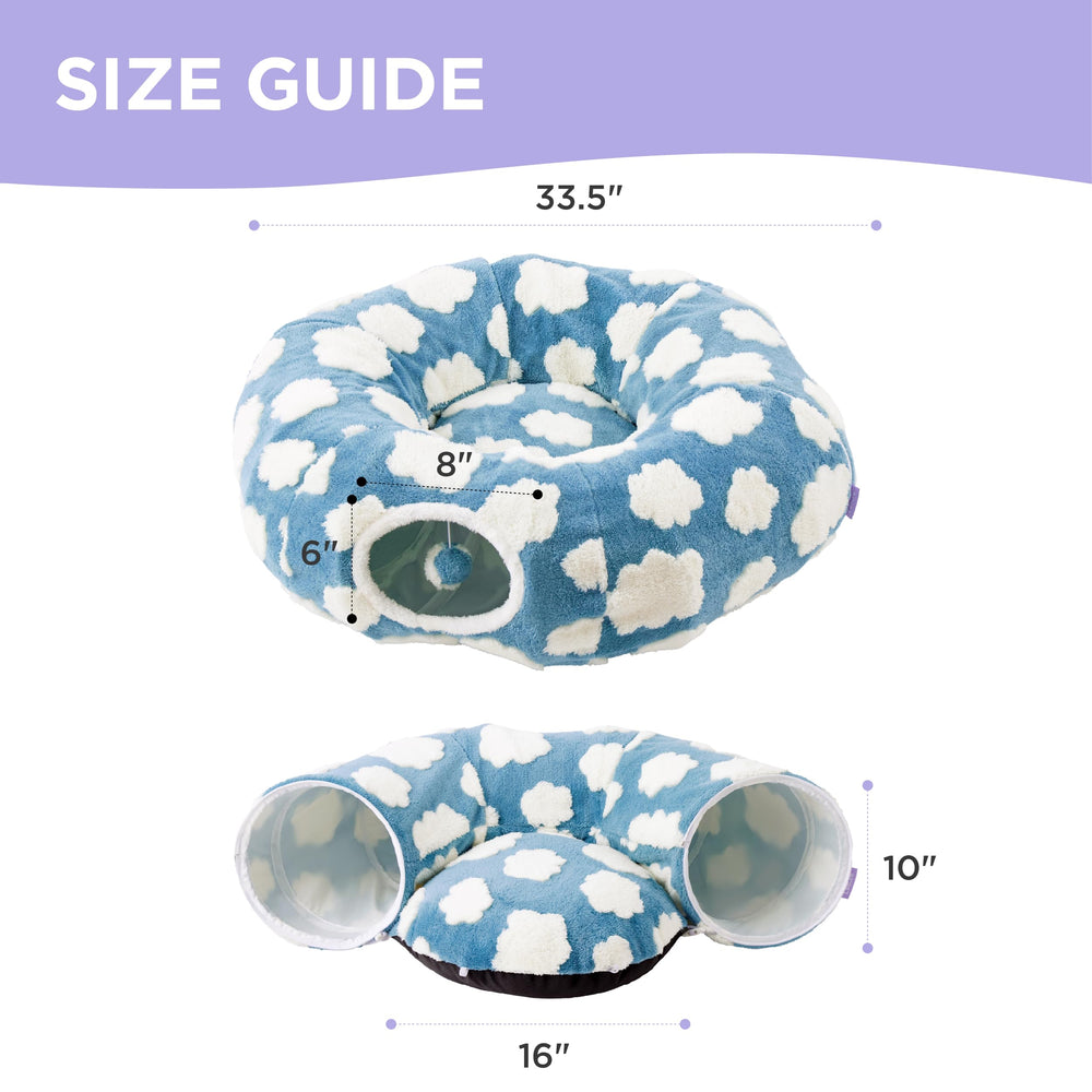 LE SURE Lesure cat tunnel bed machine washable inner bed for easy cleanup.