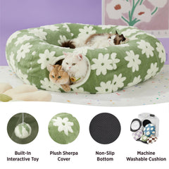 Lesure cat tunnel bed two toy balls boosts interactive felines exercise and engagement.