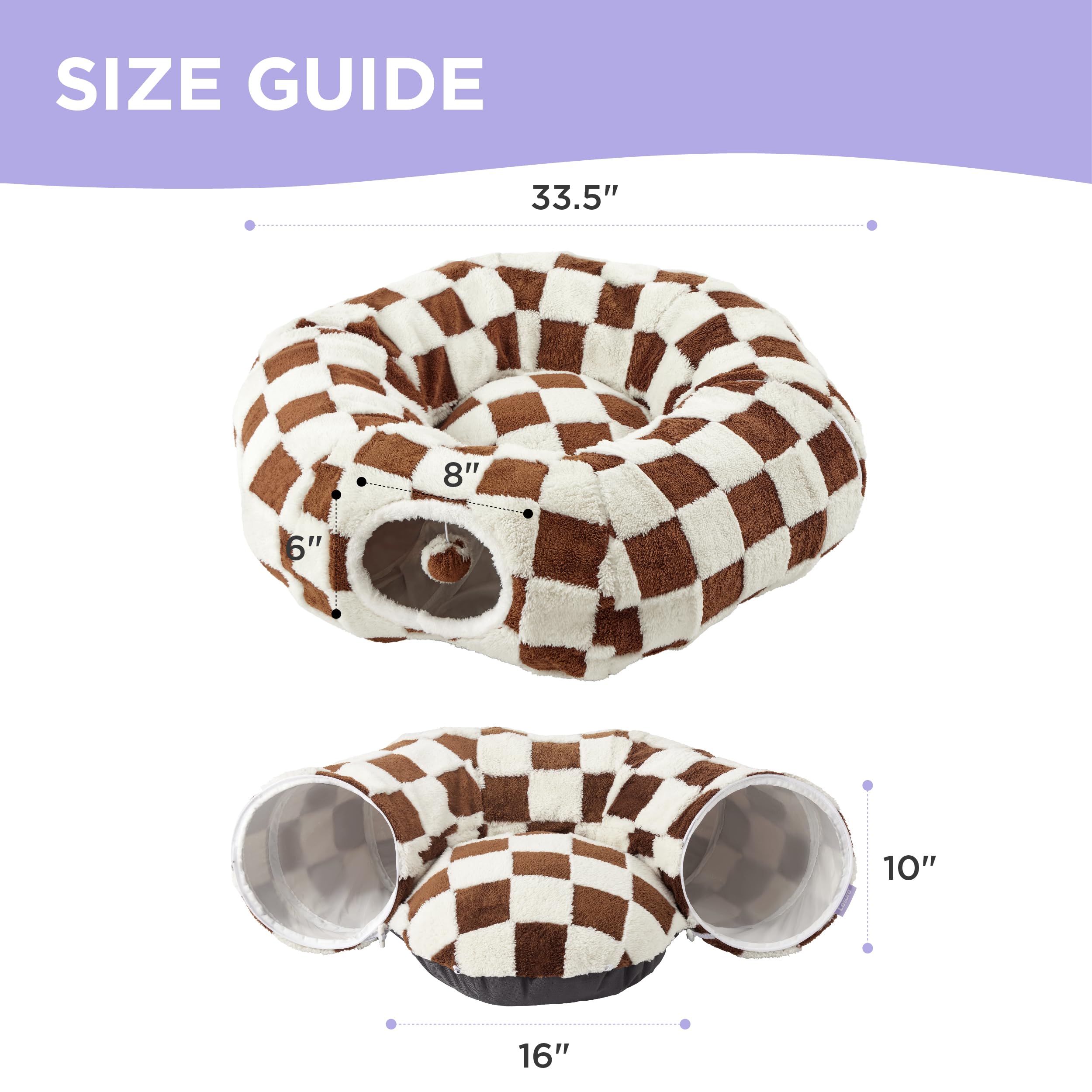 LE SURE Lesure cat tunnel bed removable washable cushion for easy cleaning.
