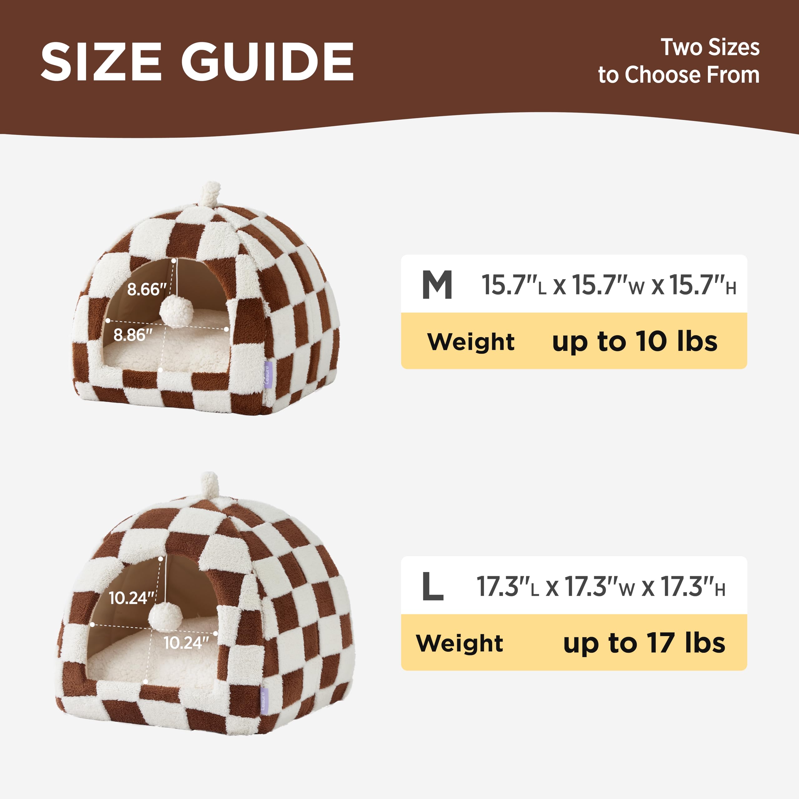 LE SURE Lesure cat bed portable-handle makes moving the cozy retreat easy.