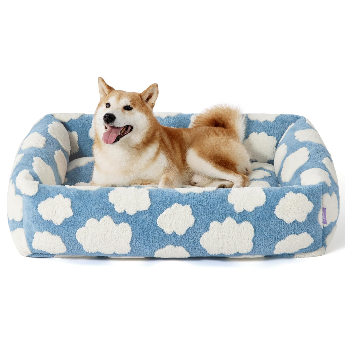 LE SURE cute dog bed large front view shows orthopedic support for comfy naps