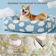 LE SURE cute dog bed large side view highlights anti-slip bottom for stable lounging