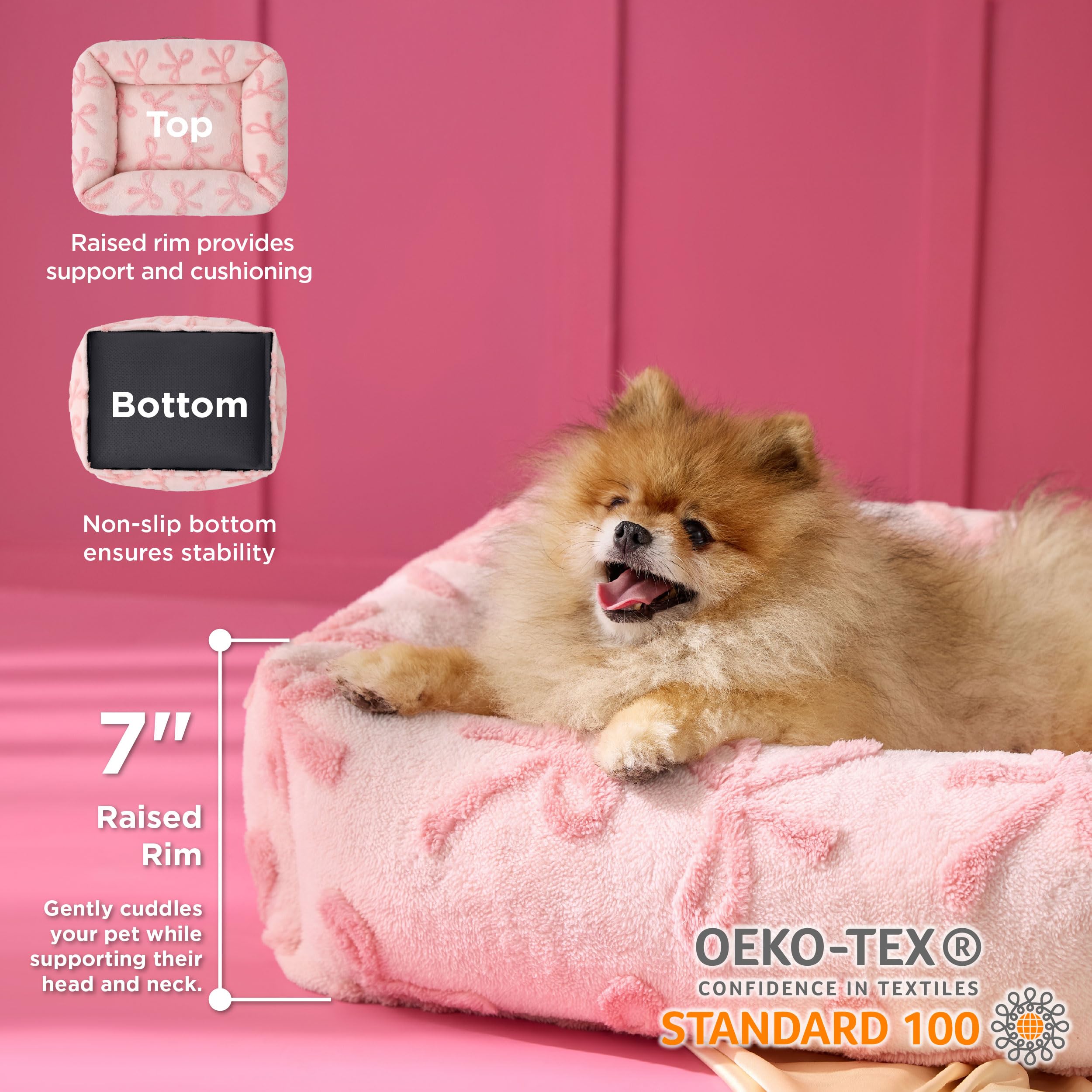 LE SURE Cute Dog Bed jacquard pattern adds stylish decor and pet comfort at home