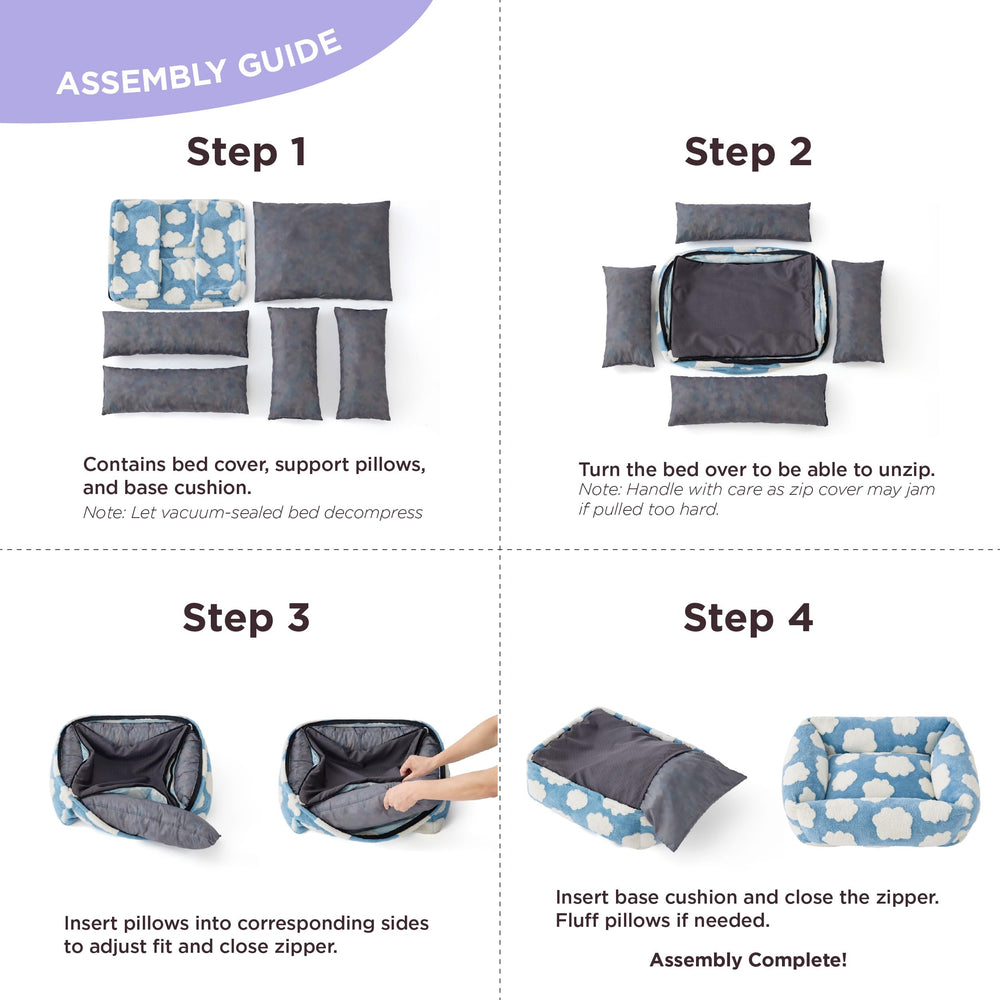 LE SURE Cute Dog Bed machine-washable cover simplifies quick cleaning after adventures