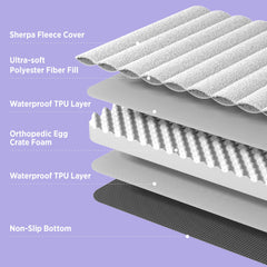 LE SURE orthopedic dog bed cream — foam detail shows egg-crate design for even weight distribution.