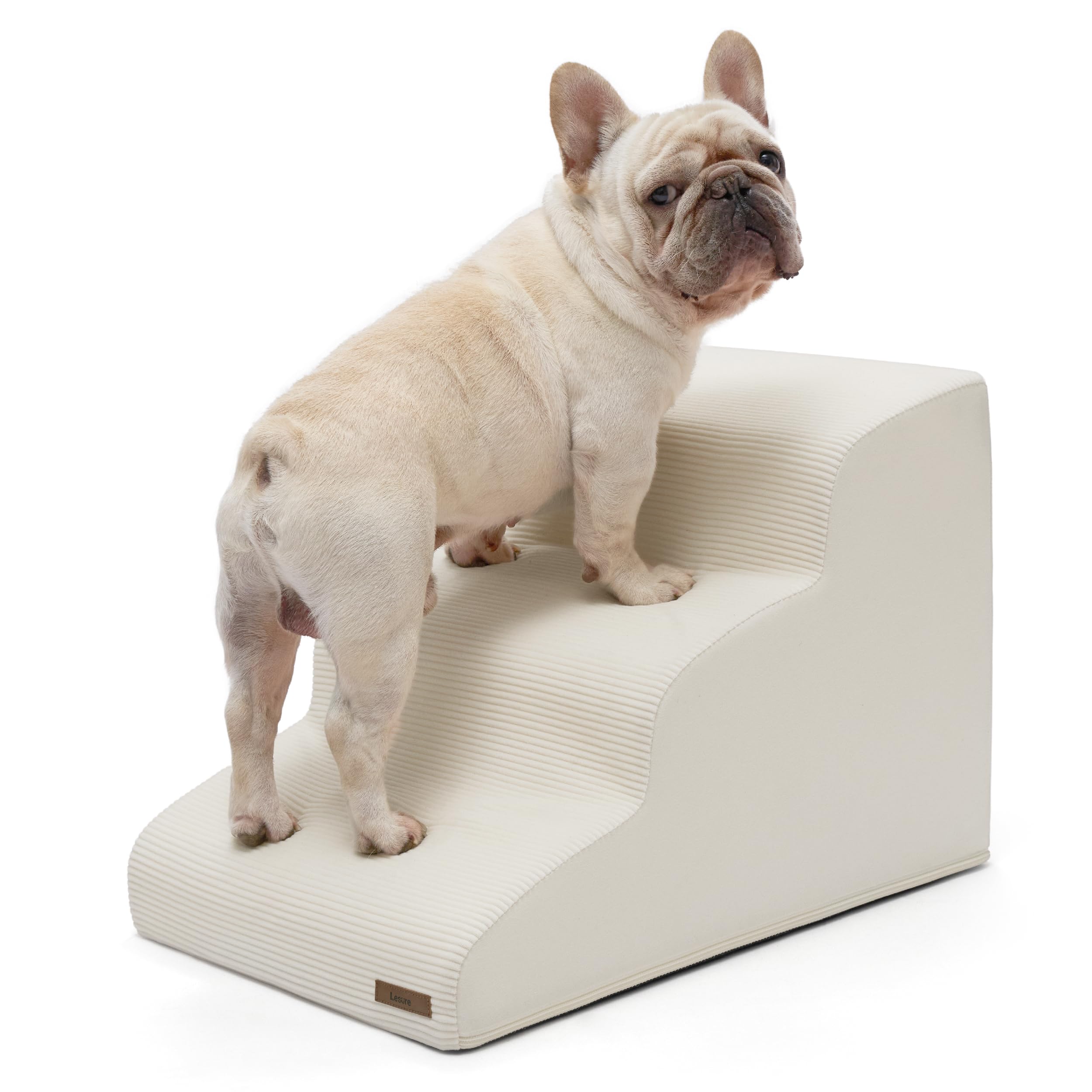 LE SURE Lesure dog stairs side view showing stability for small pets.
