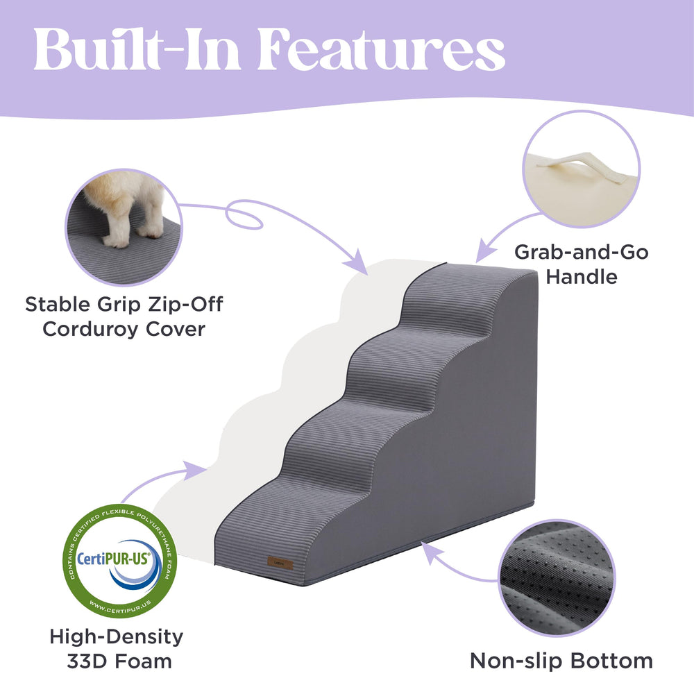LE SURE Lesure dog stairs include non-slip bottom for secure footing on any surface