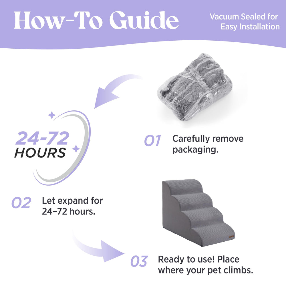 LE SURE Lesure dog stairs arrive vacuum-compressed, no assembly required