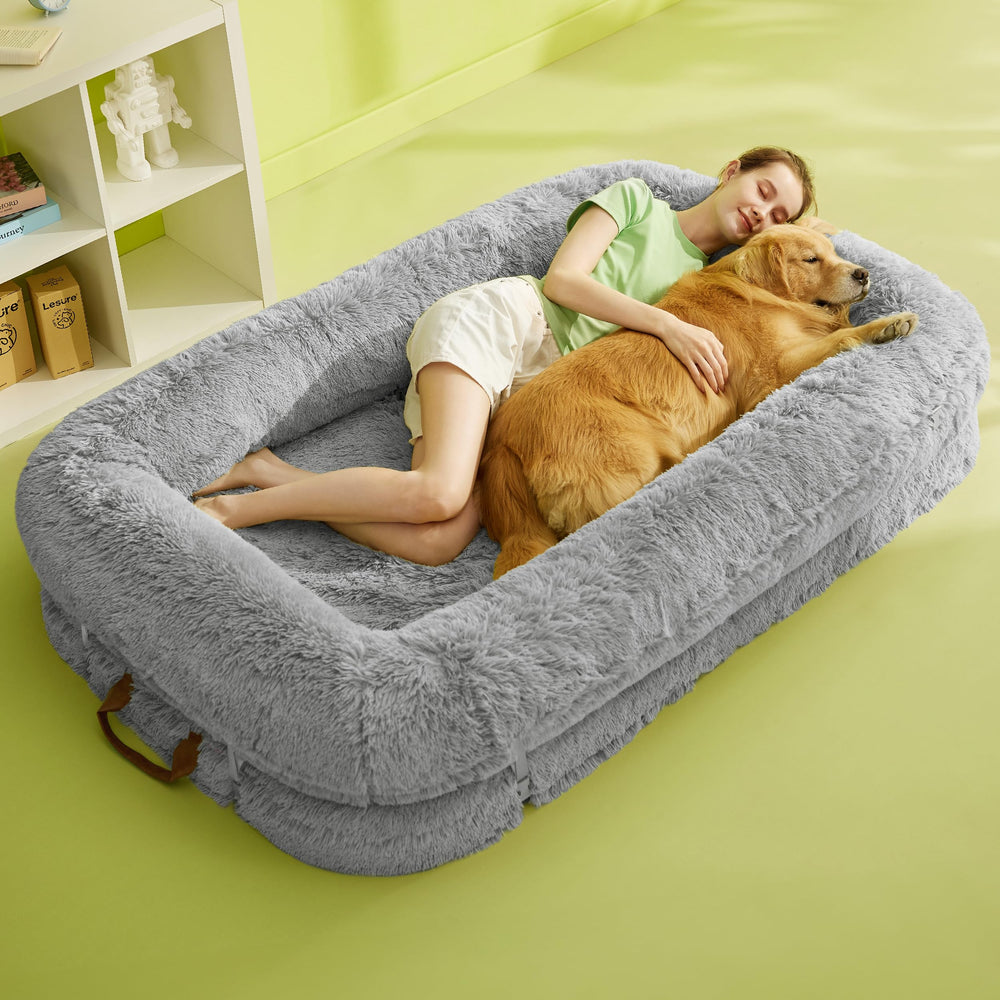 LE SURE foldable human dog bed Machine-washable cover for quick cleanups.