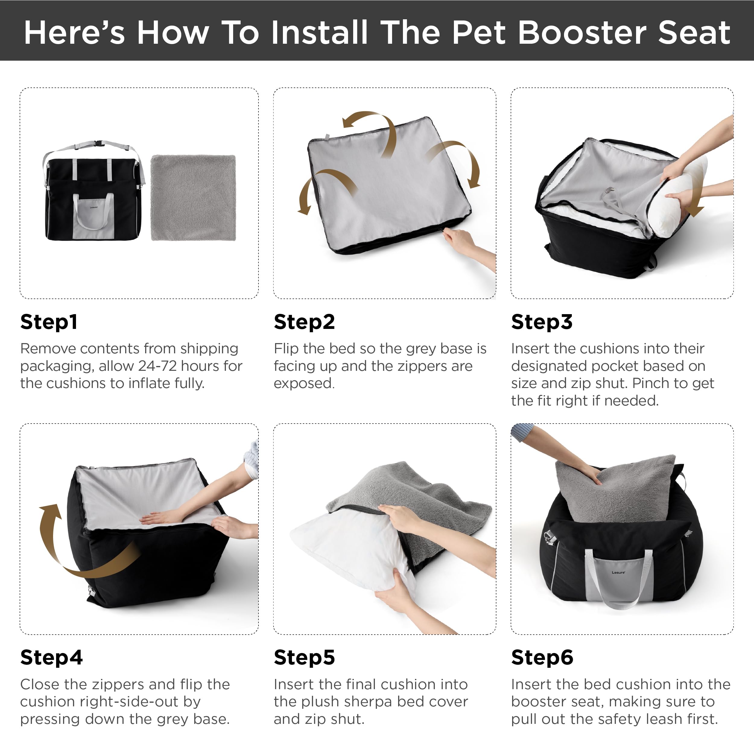 LE SURE Lesure removable cover is machine washable for quick maintenance