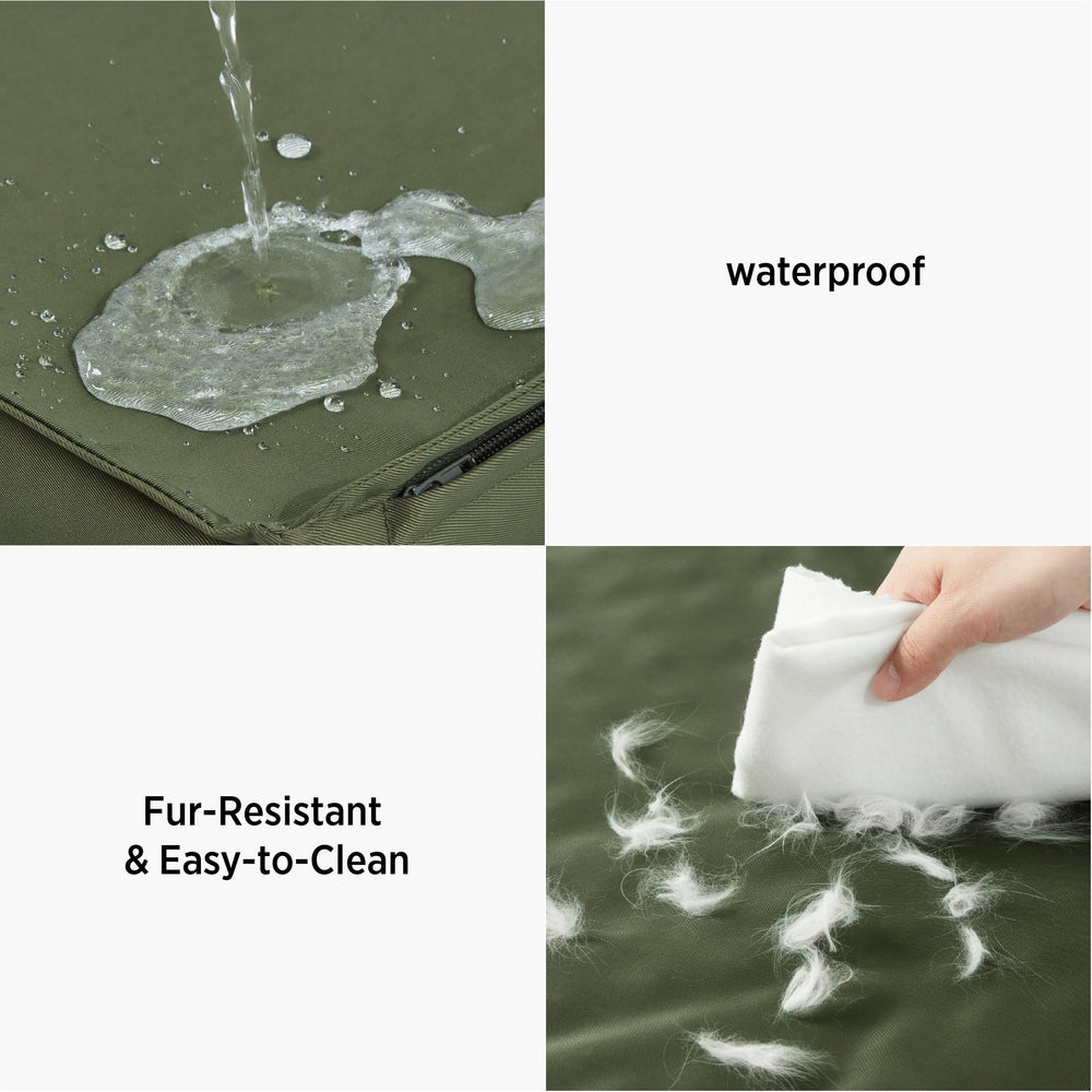 LE SURE dog bed waterproof-cover protects against spills for outdoor and travel use.