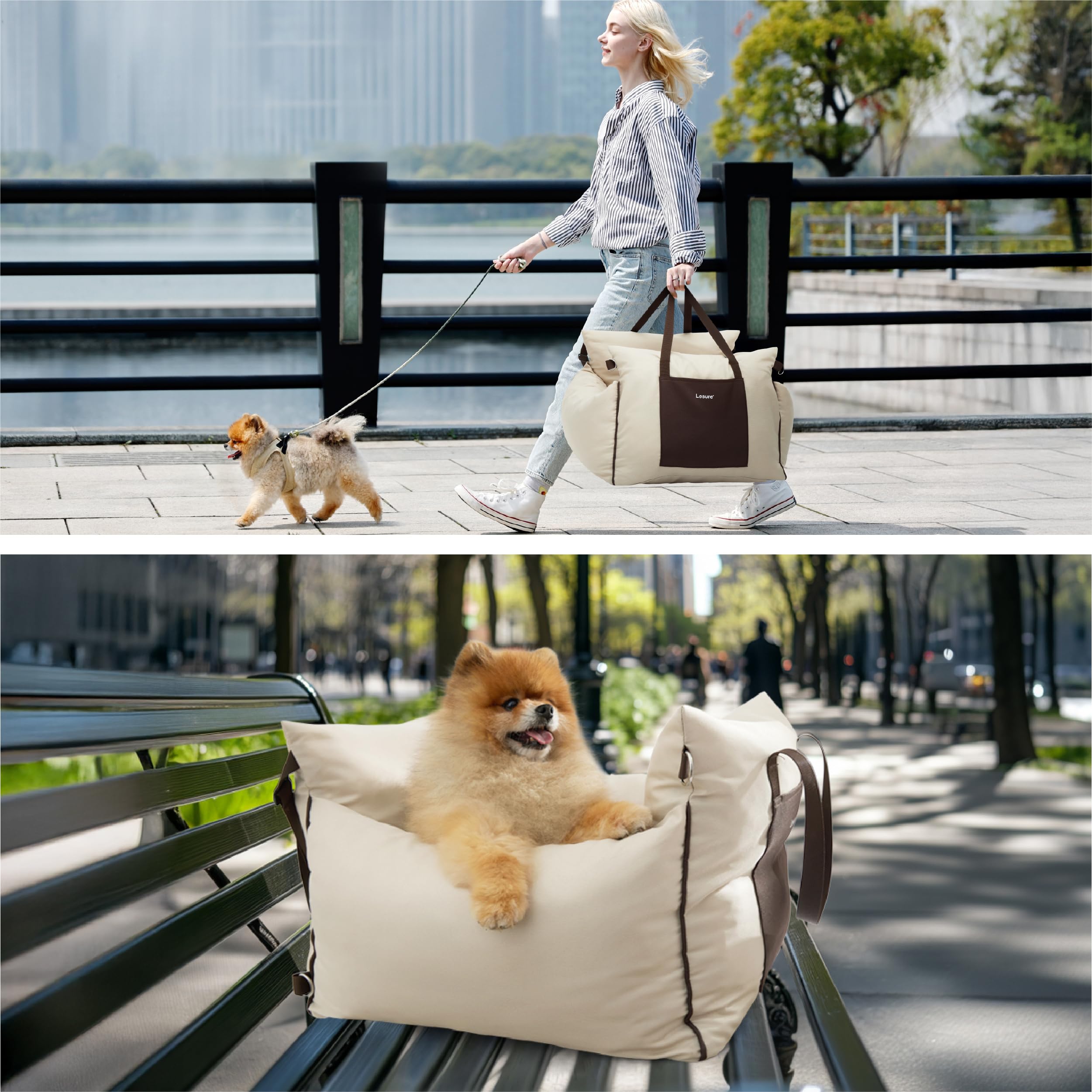 LE SURE Lesure clip-on safety leash secures your pet on car rides