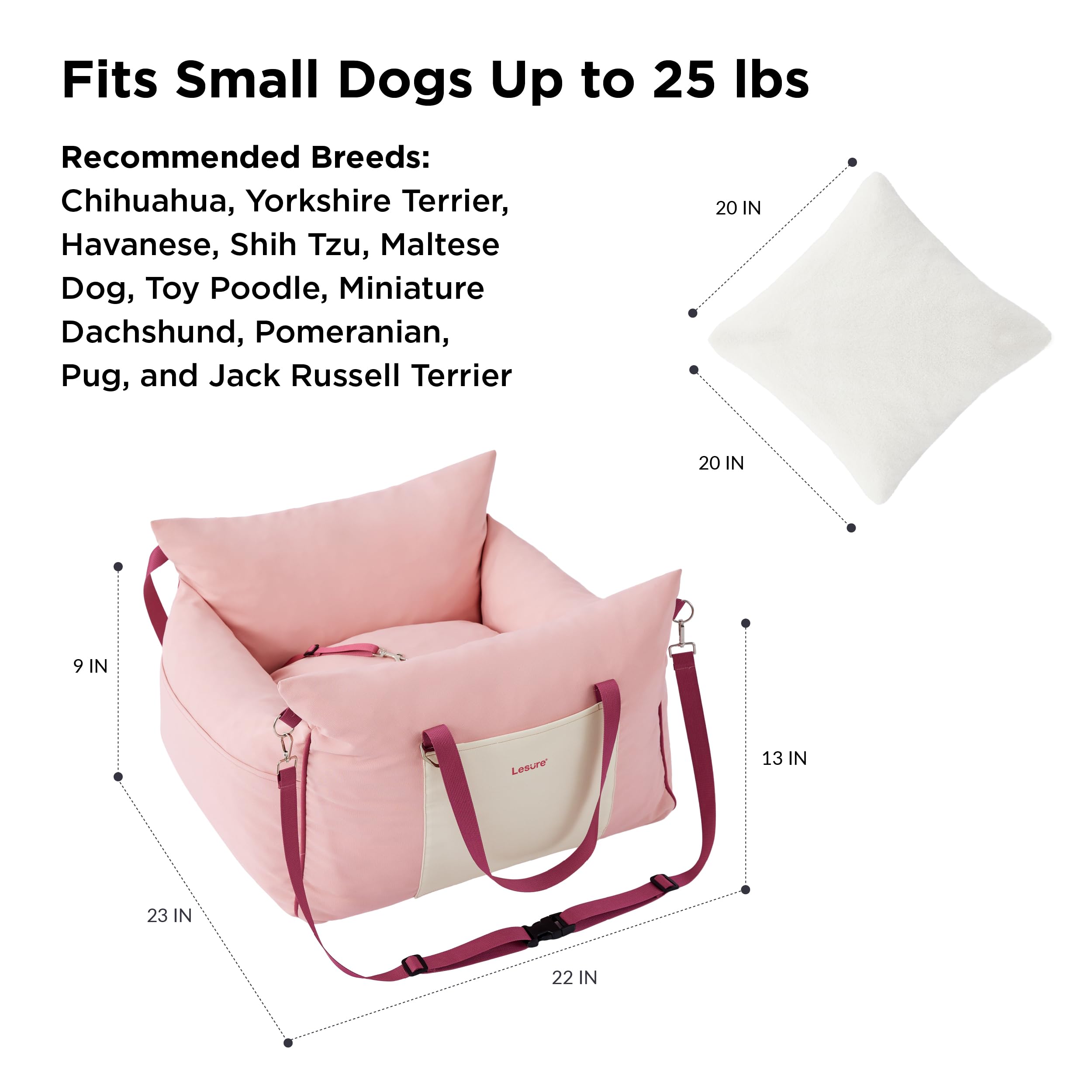 LE SURE booster seat in back seat provides secure space during travel