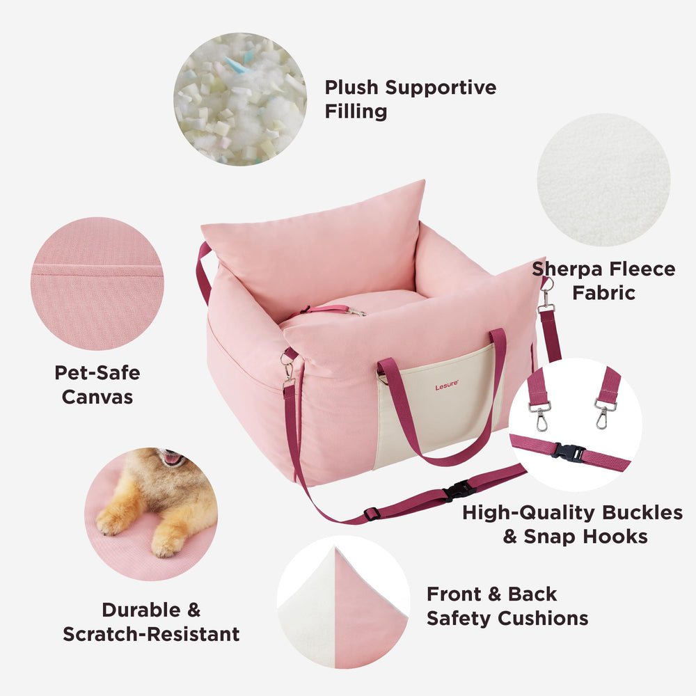 LE SURE car seat in front seat use supports pet comfort on road trips