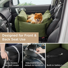 Lesure car seat side pocket detail for convenient storage of essentials