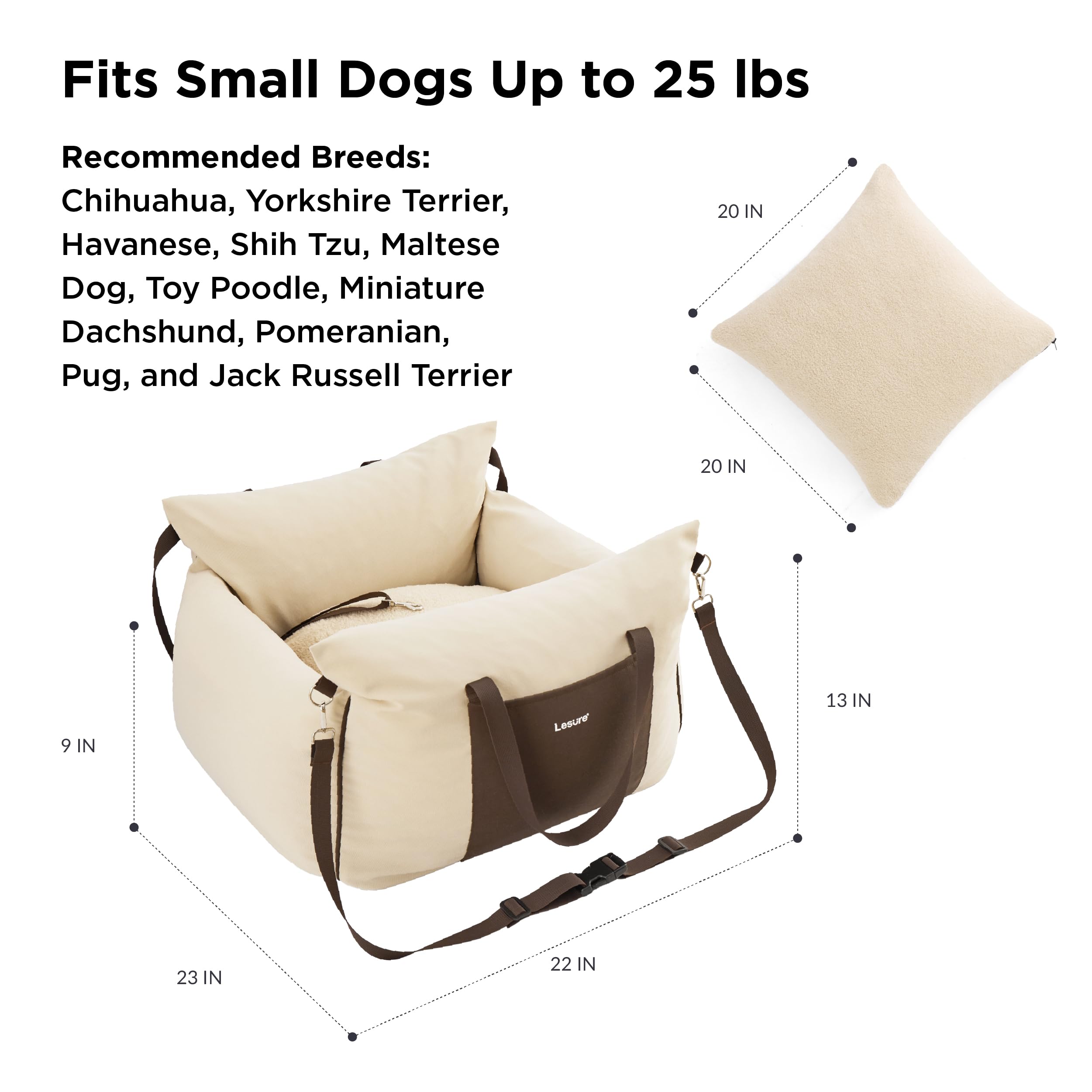 LE SURE Lesure side storage pockets keep toys and treats organized