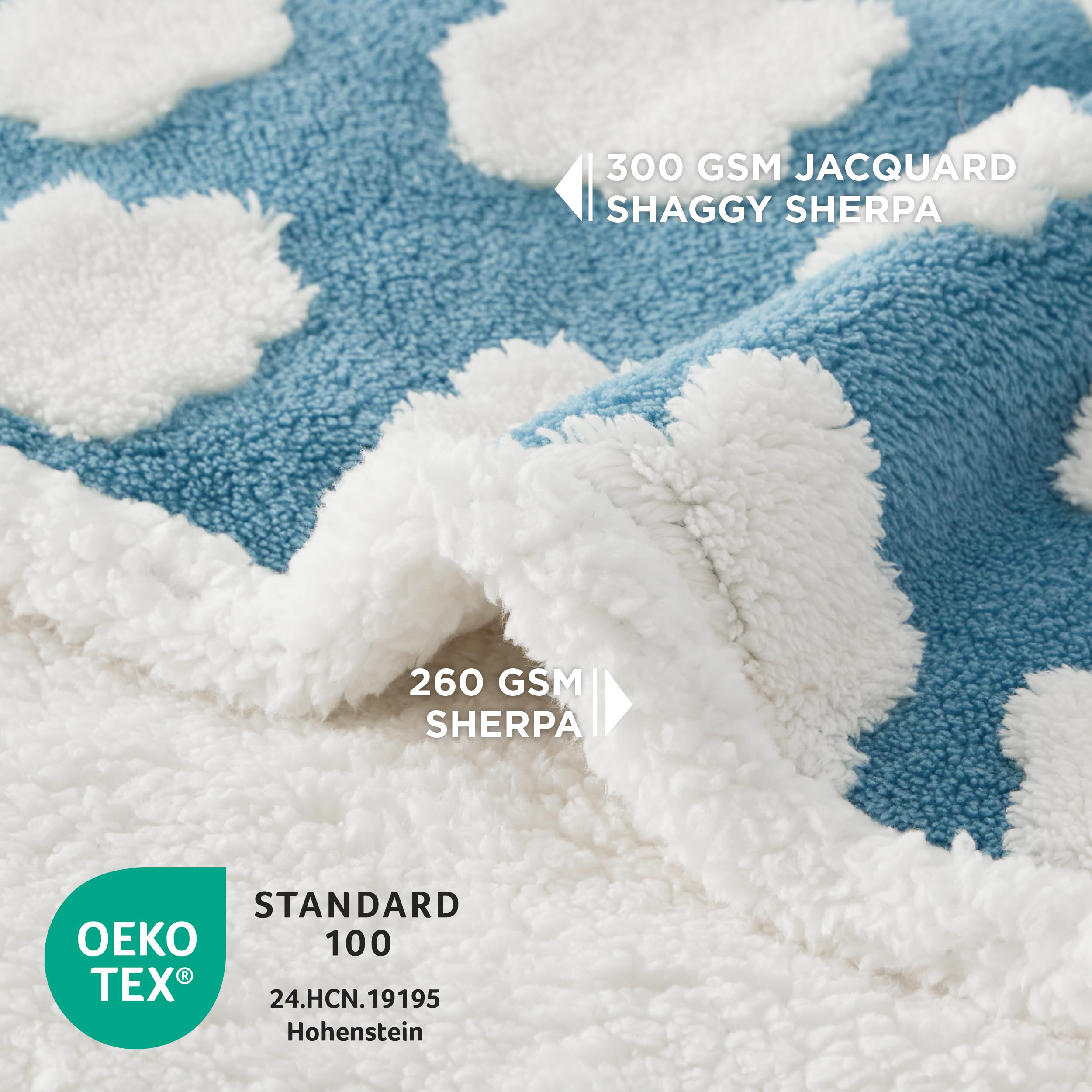 LE SURE waterproof dog blanket blue flower pattern enhances warmth for napping and sofa guarding.
