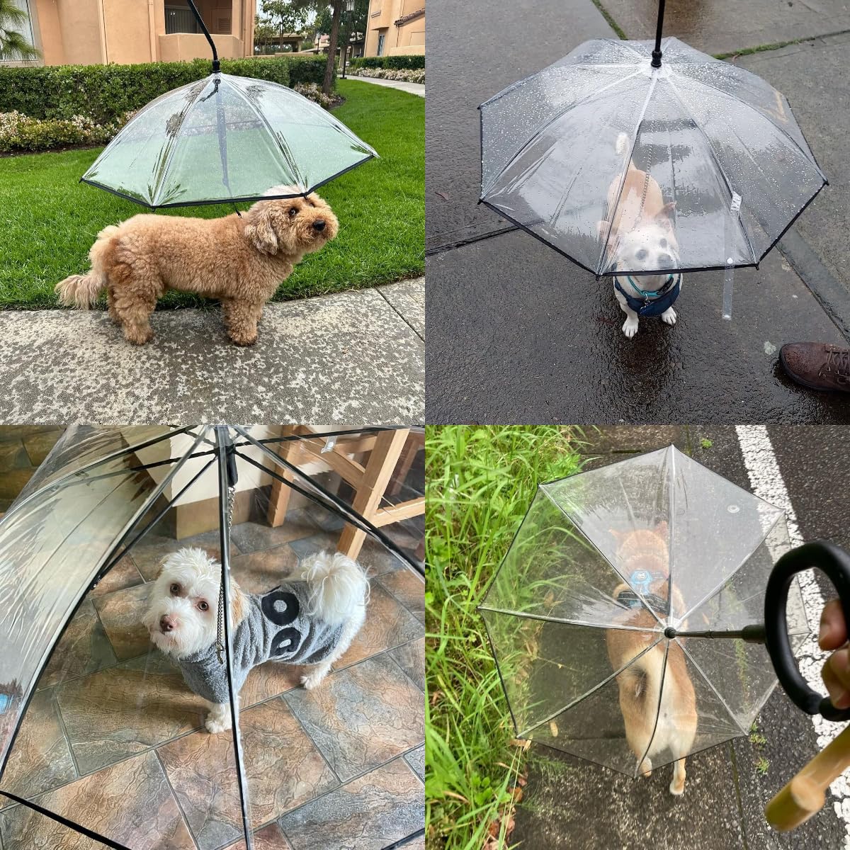 LESYPET umbrella uses TPU waterproof material for reliable wet-weather protection.