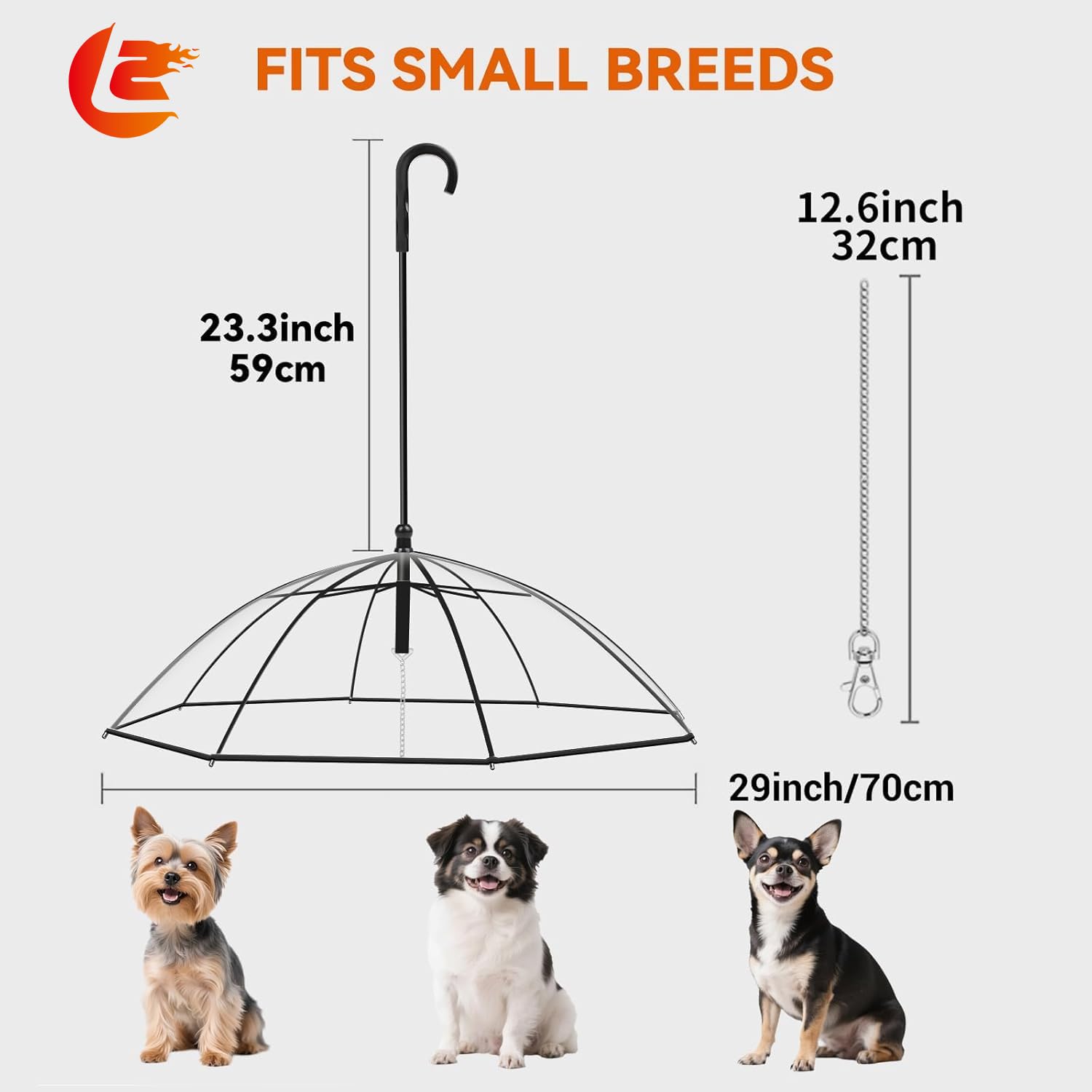 LESYPET dog-umbrella-walking-rainy-day shows a secure, sheltered strolls