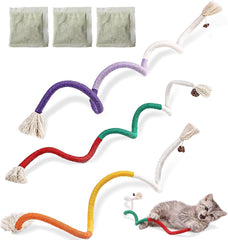 Letalong 3 PCS cotton rope cat toys ready for interactive indoor play and chewing