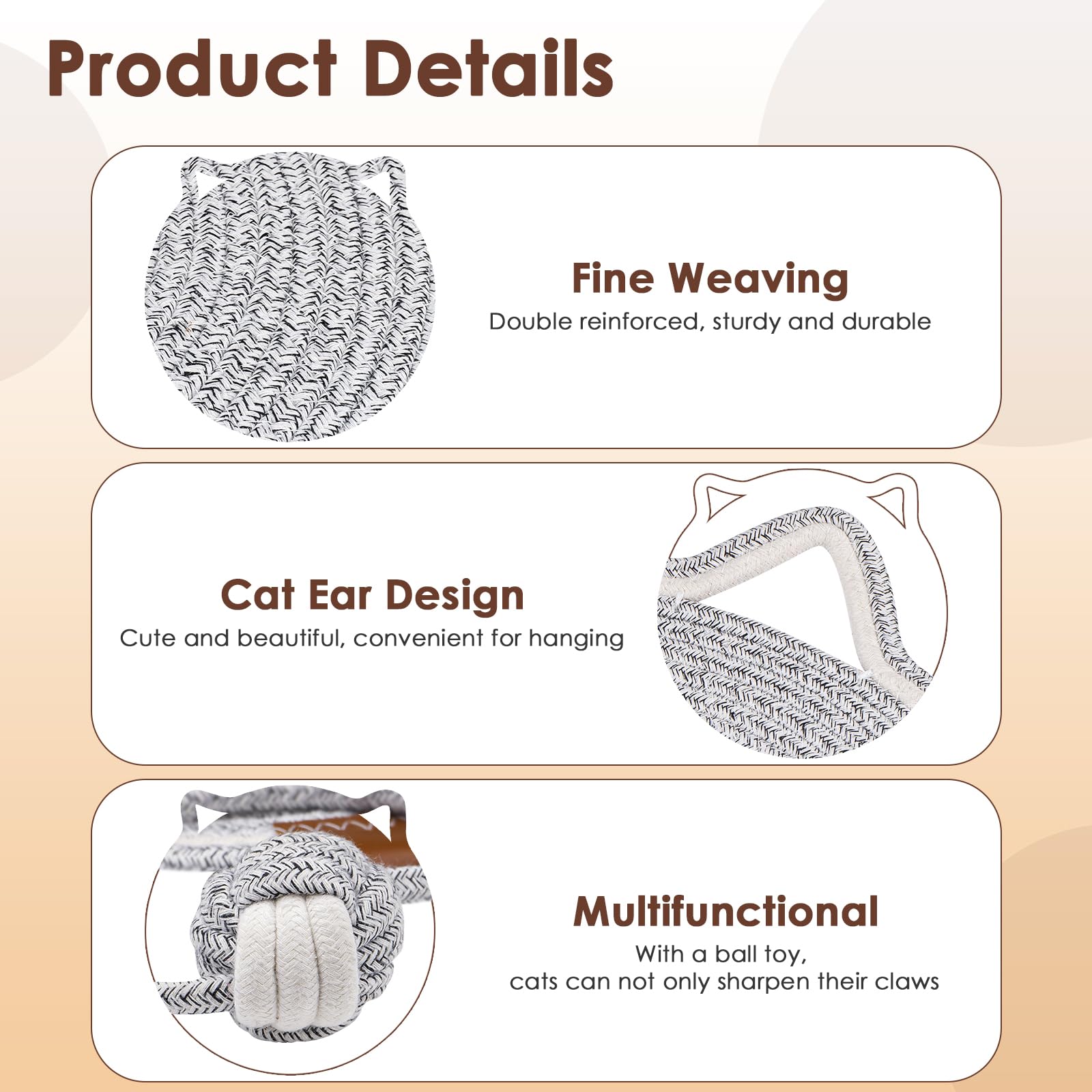 Letalong cat-scratcher-mat-cotton-rope-material features natural fibers for safe, long-lasting scratching.