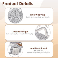 Letalong cat-scratcher-mat-cotton-rope-material features natural fibers for safe, long-lasting scratching.