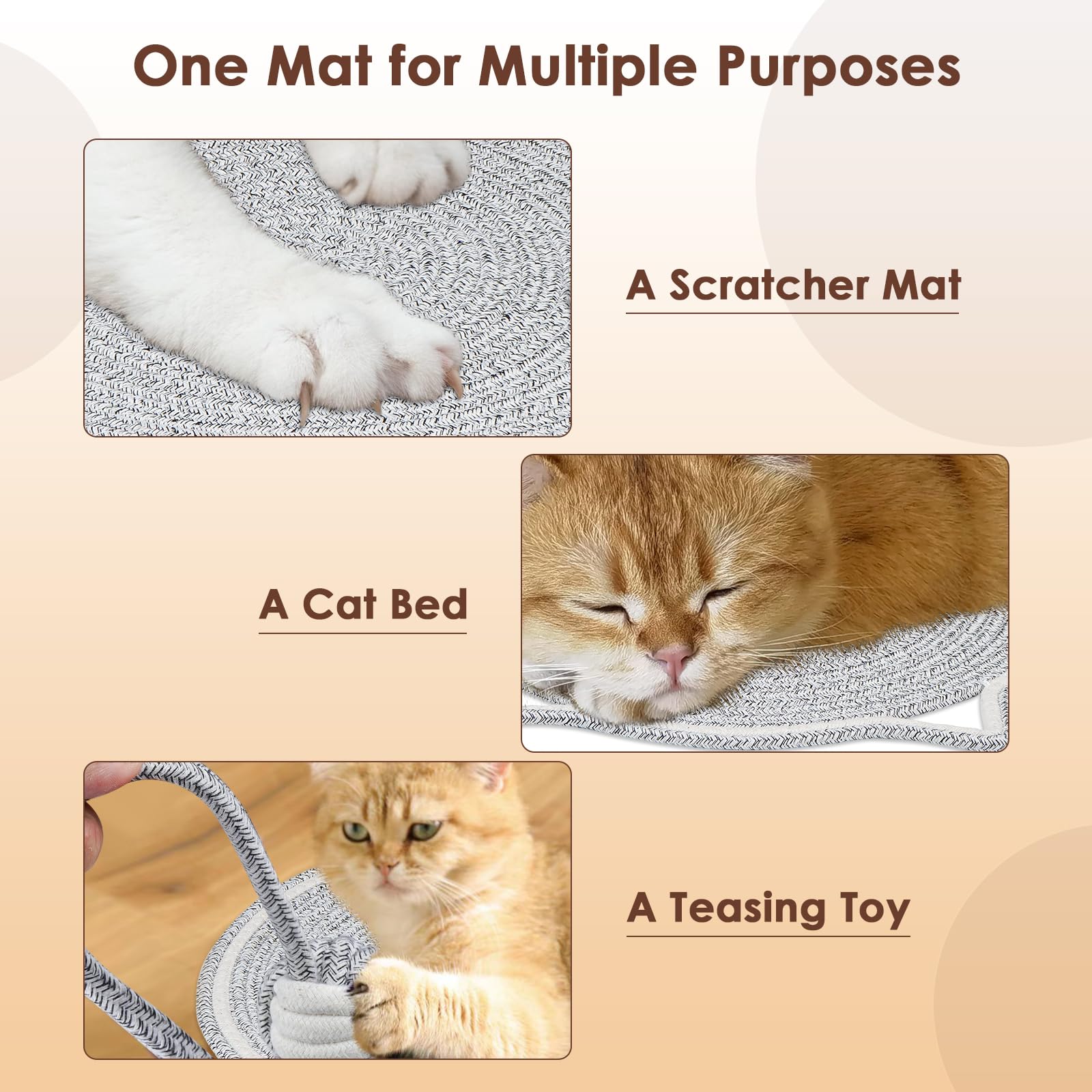 Letalong cat-scratcher-mat-floor-use illustrates versatile placement for living rooms.
