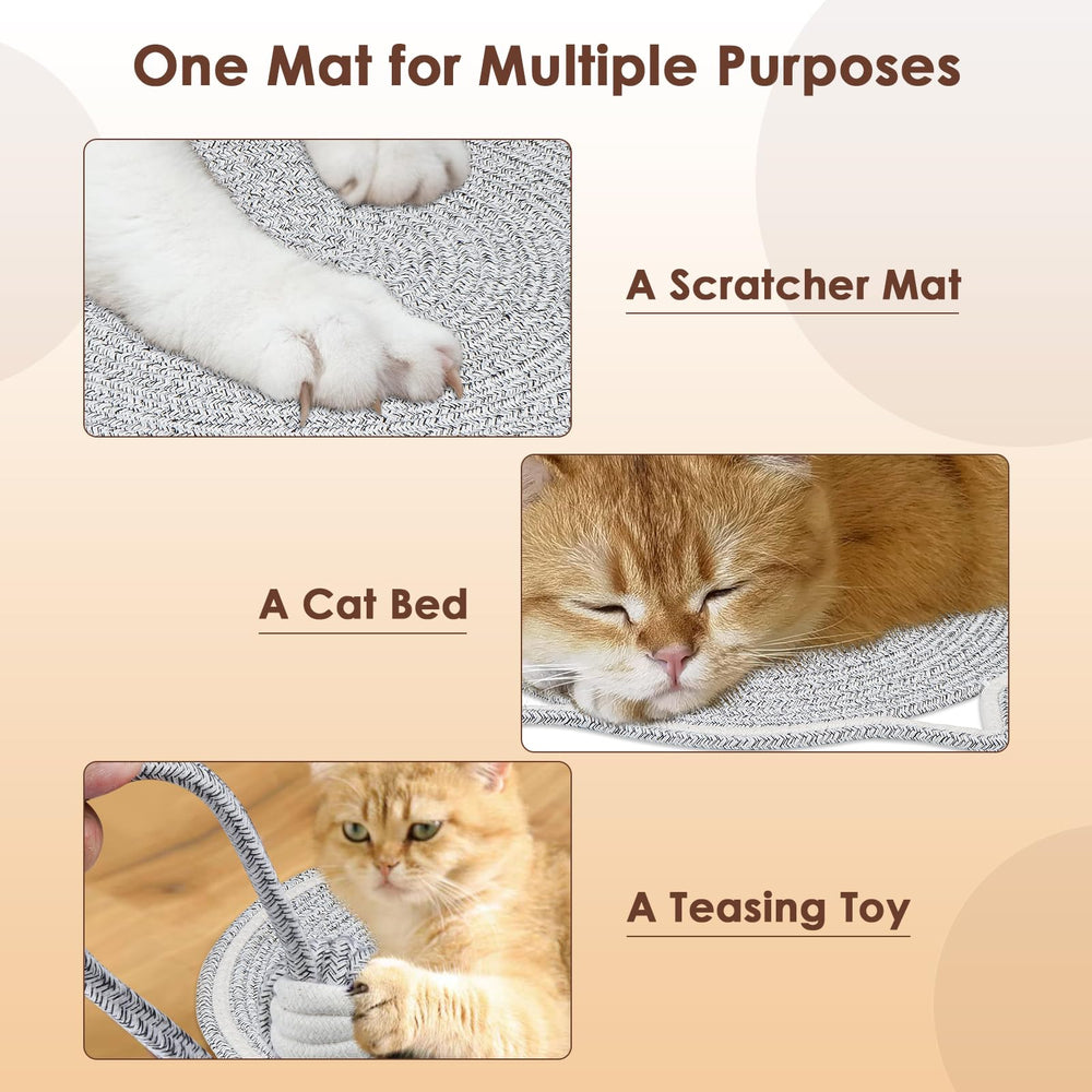 Letalong cat-scratcher-mat-floor-use illustrates versatile placement for living rooms.