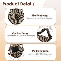 Letalong cat scratcher mat on wood floor shows versatile floor placement.