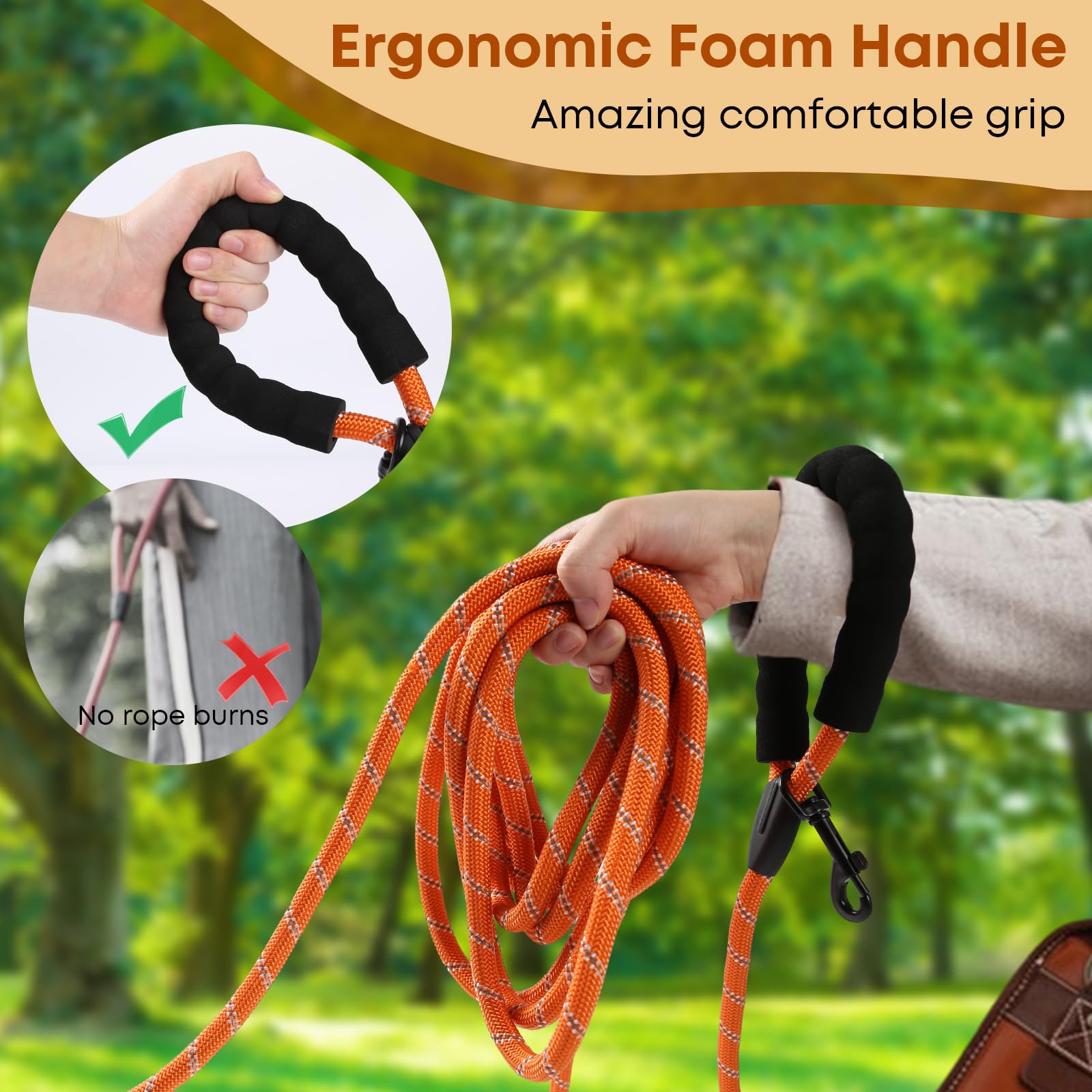 Leterno durable lightweight polyester dog leash balances strength and weight