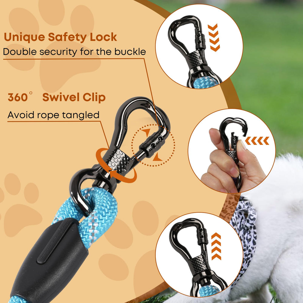 Leterno long leash 100ft lockable bone hook offers maximum reach for outdoor supervision