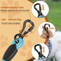 Leterno long leash 100ft lockable bone hook offers maximum reach for outdoor supervision