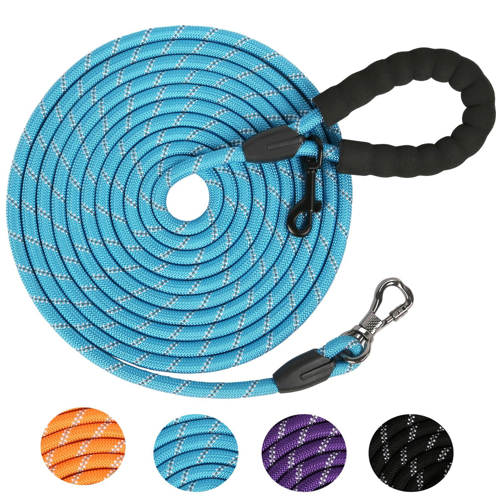 Leterno long leash 16ft with lockable bone hook for precise training and safer control