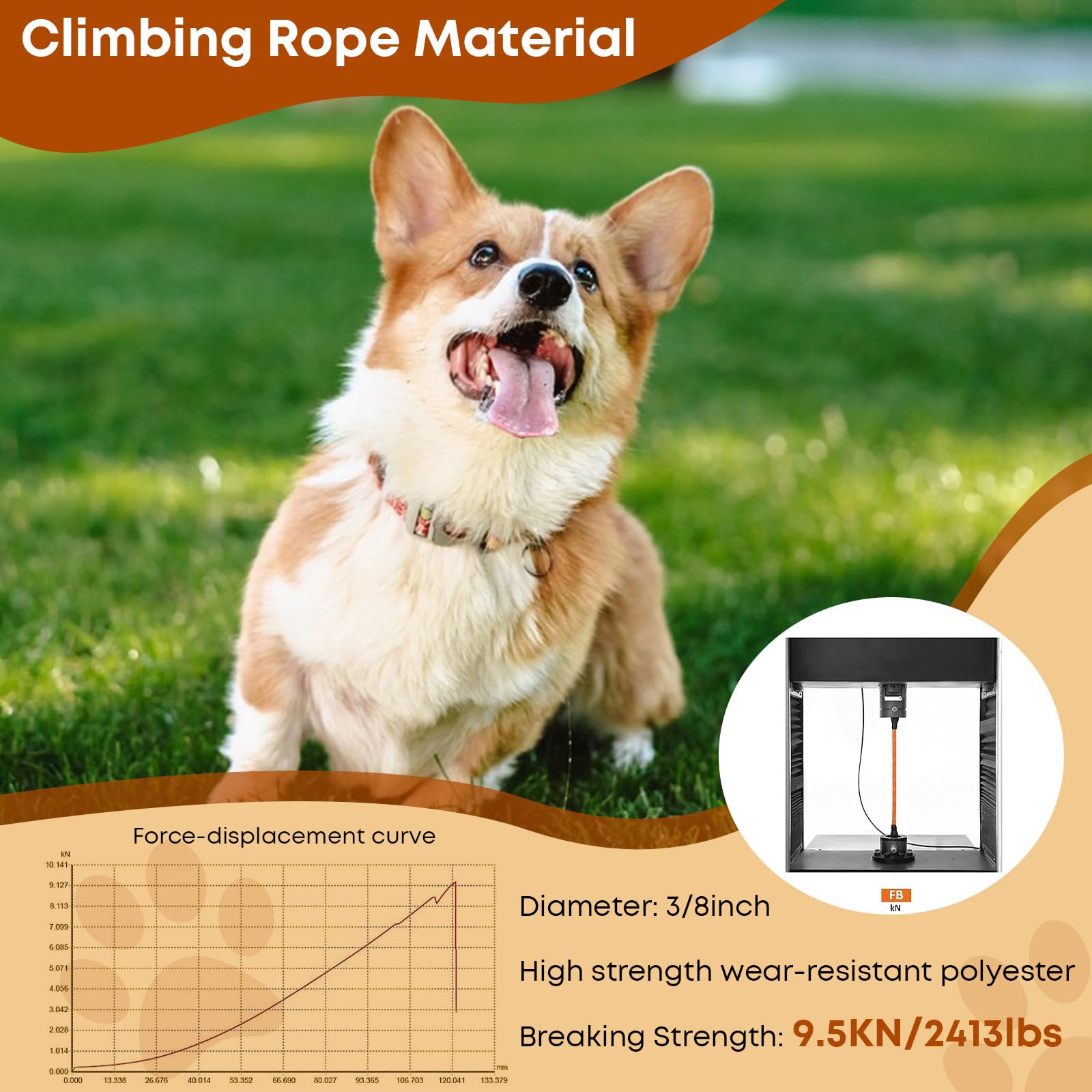 Leterno long leash 50ft lockable bone hook supports training and safe tethered outdoor play