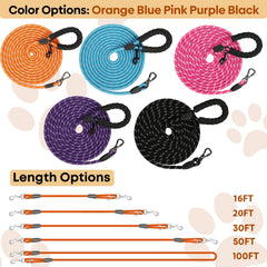 Leterno padded-handle long dog leash showing comfortable grip during daily walks