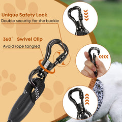 Leterno reflective stitching on leash improves night visibility for safe walks