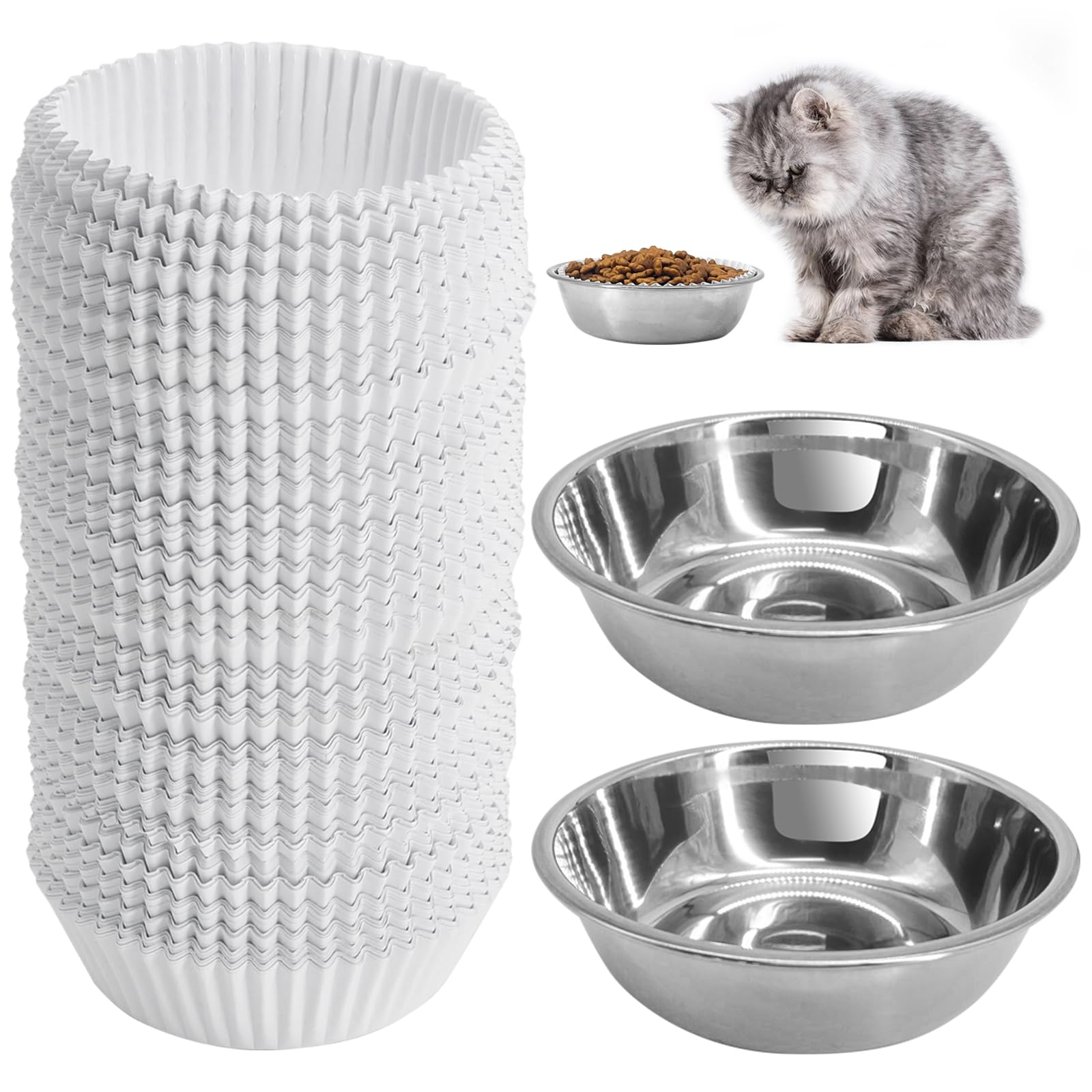 Letesult disposable cat bowls set paper bowls closeup for mess-free meals