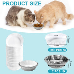 Letesult stainless steel cat bowls closeup shows durable reusable feeding option