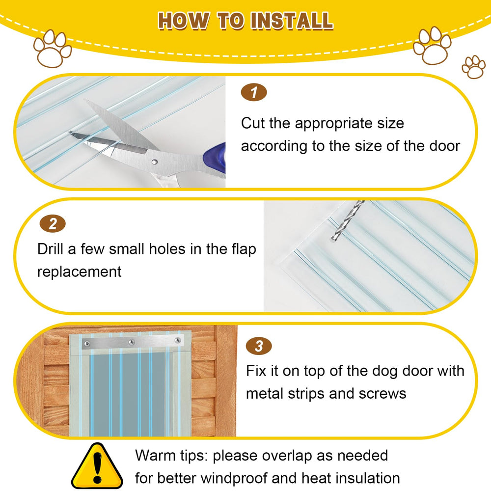 Letesult screws and hardware support quick, secure door flap setup.