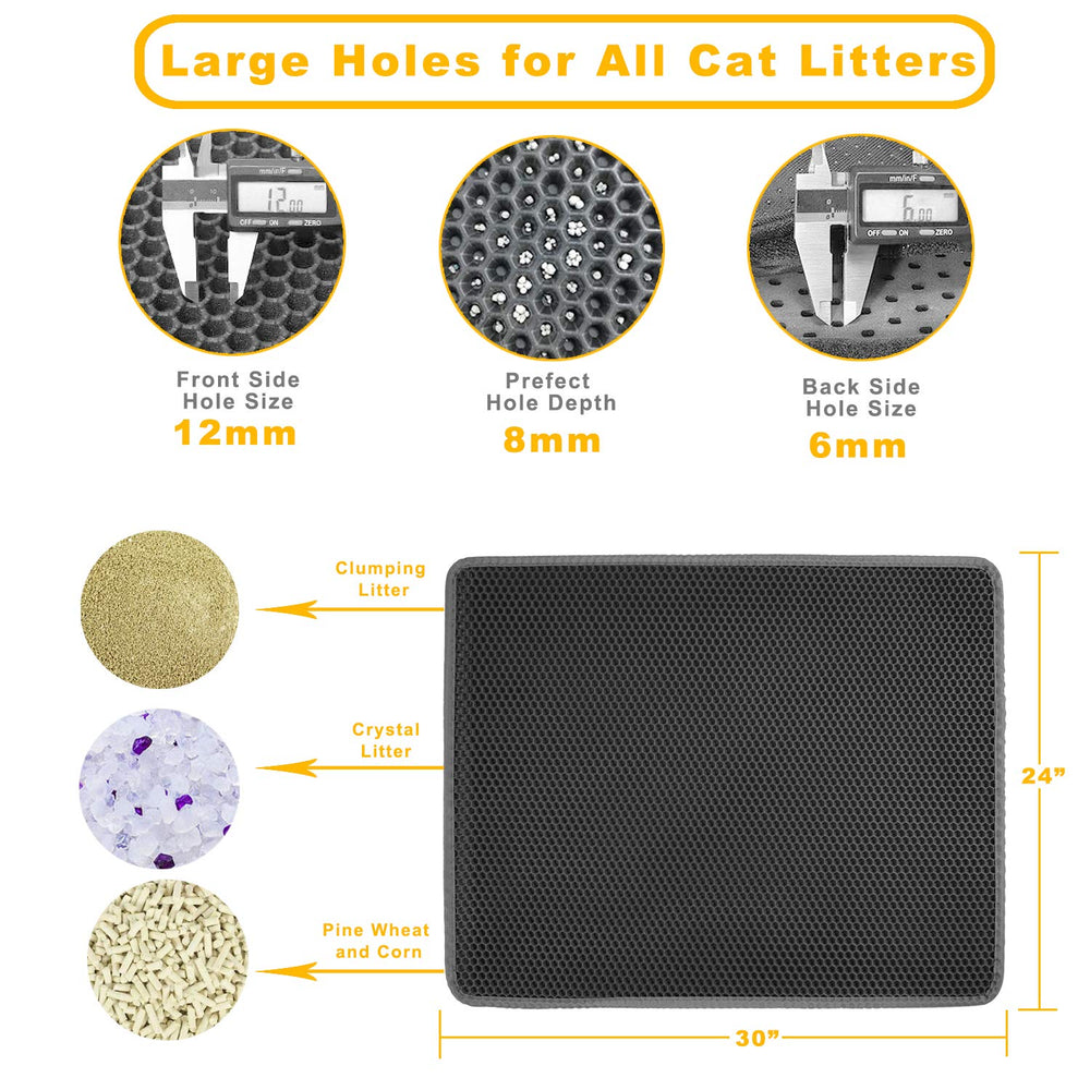 LeToo cat litter mat setup beside litter box in gray