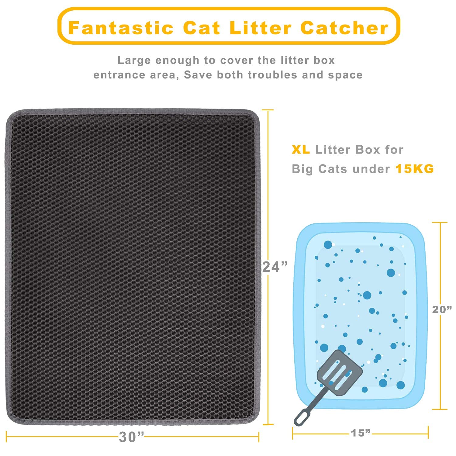 LeToo cat litter mat urine-proof bottom shows waterproof layer protecting floors