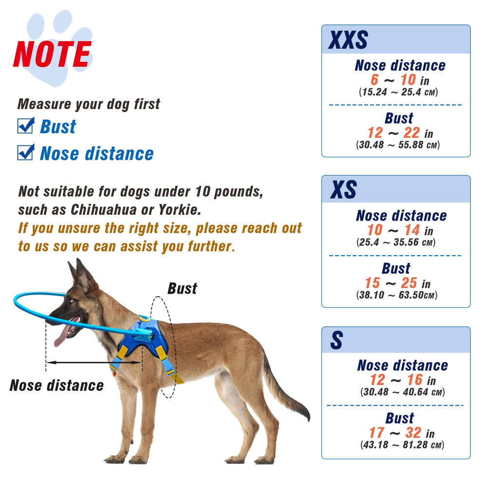 LetPetRun Blind Dog Halo Harness side view highlighting lightweight, comfortable fit.