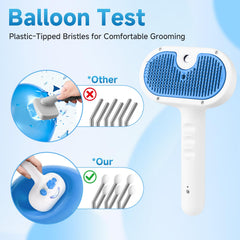 LetsFeed Pet Steam Brush bristles-closeup reveals safe, skin-friendly removal of loose fur